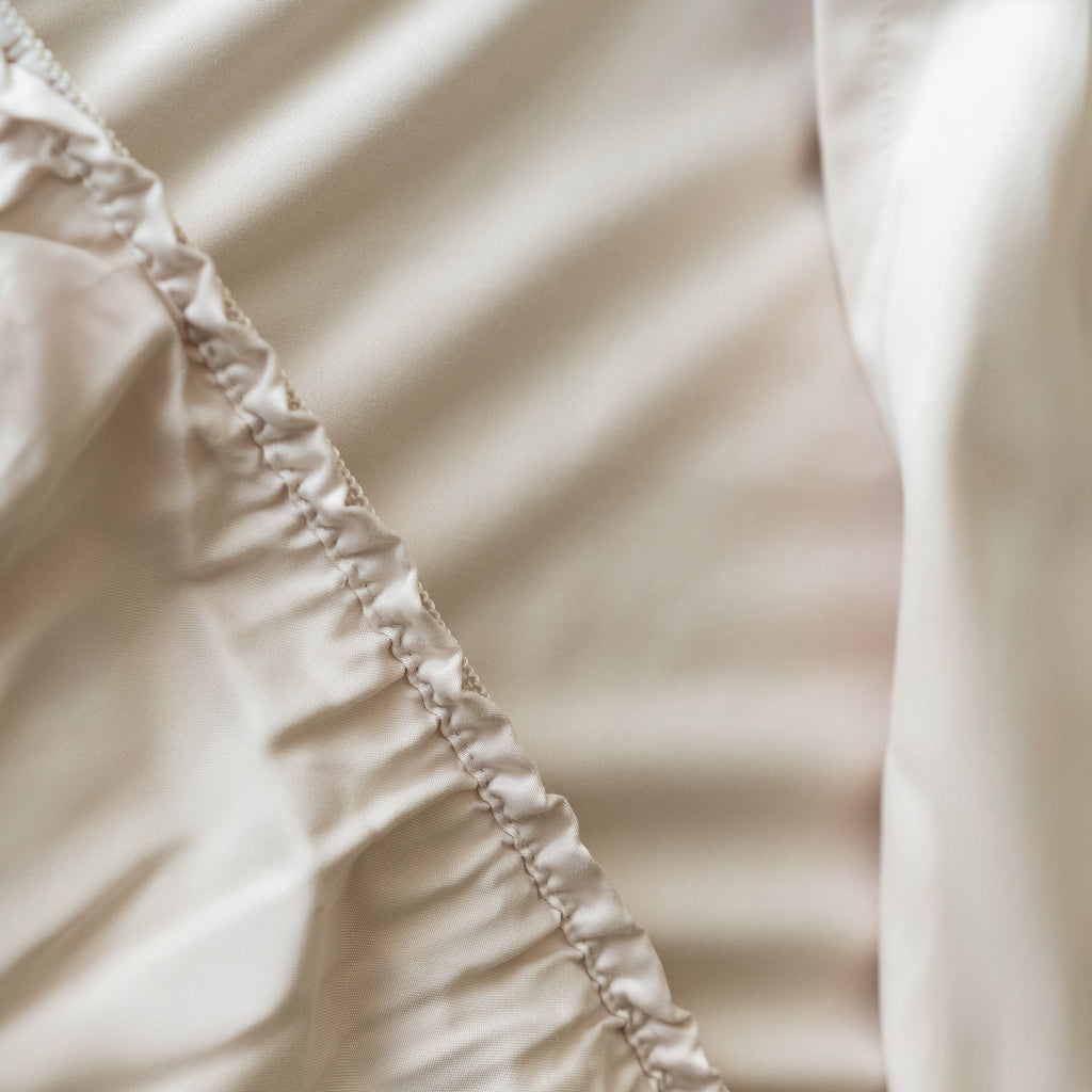 FurAway Fitted Sheet in Sand Beige - lifestyle styled bedroom photo | Nolan Interior