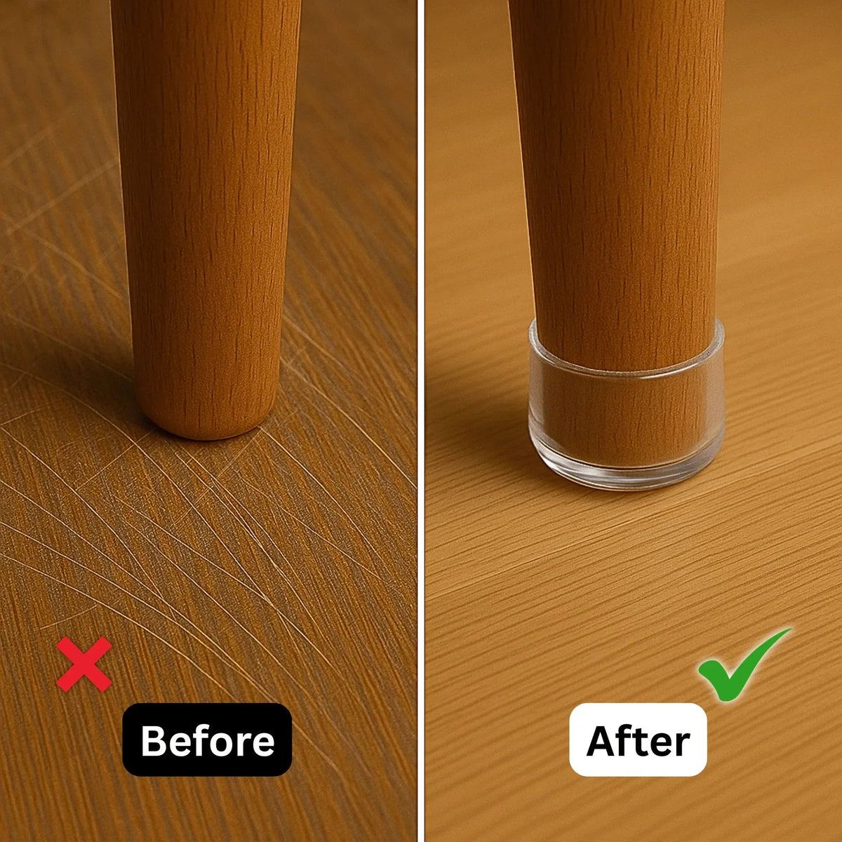 Groovy Flex Silicone Felt Chair Leg Protectors | Stretchy Edition